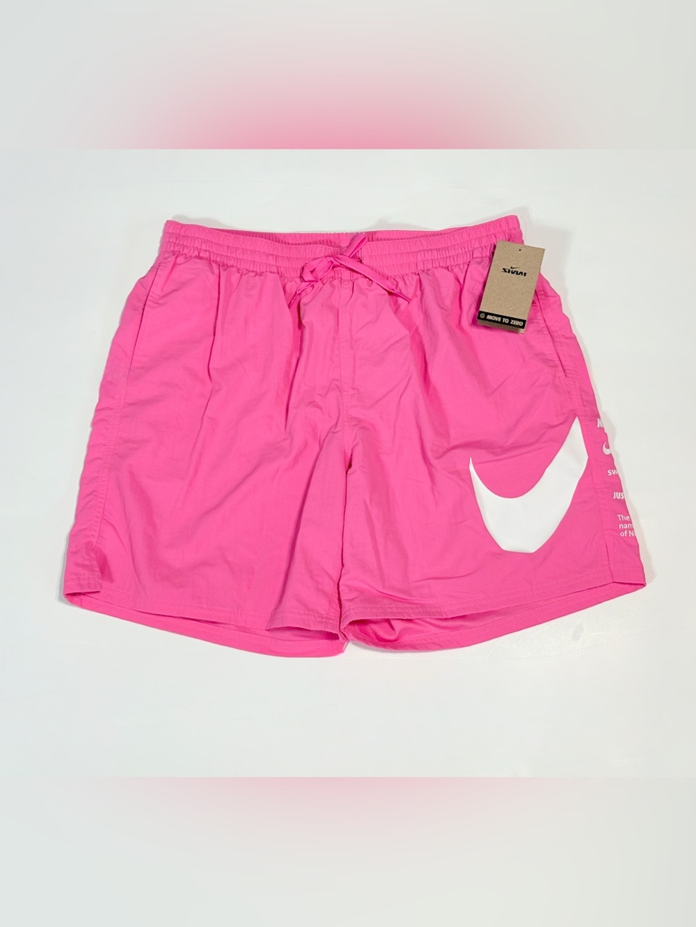 Nike Men's Hot Pink Swim Trunks with White Swoosh volley short board shorts